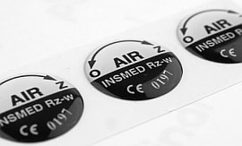 Przykład nalepek wypukłych 3D dla branży medycznej.